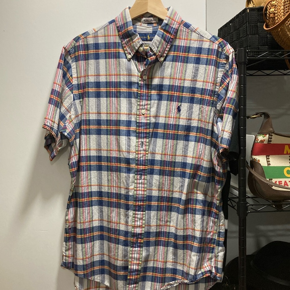 Ralph Lauren plaid button up shirt (Size L)